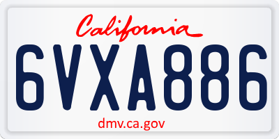CA license plate 6VXA886