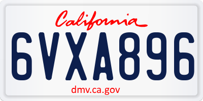 CA license plate 6VXA896