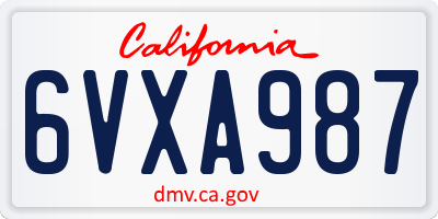 CA license plate 6VXA987