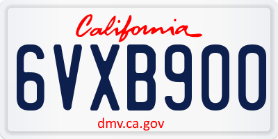 CA license plate 6VXB900