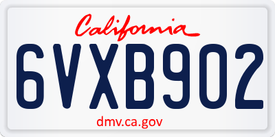 CA license plate 6VXB902