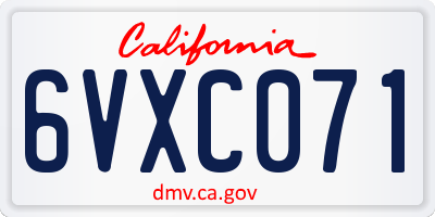 CA license plate 6VXC071