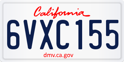 CA license plate 6VXC155