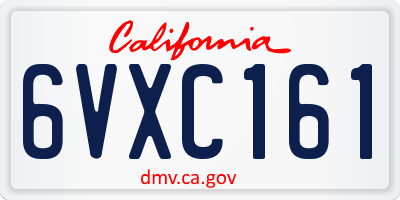CA license plate 6VXC161