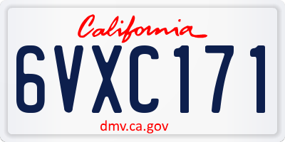CA license plate 6VXC171