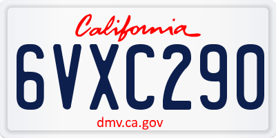 CA license plate 6VXC290