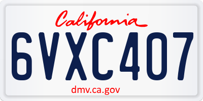CA license plate 6VXC407