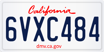 CA license plate 6VXC484