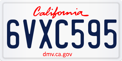 CA license plate 6VXC595
