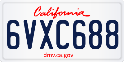 CA license plate 6VXC688