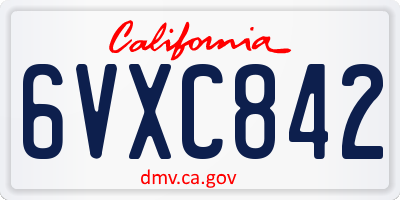 CA license plate 6VXC842