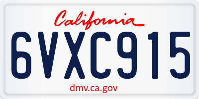 CA license plate 6VXC915