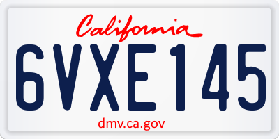 CA license plate 6VXE145
