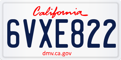 CA license plate 6VXE822