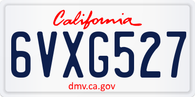 CA license plate 6VXG527