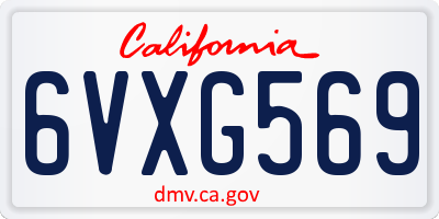 CA license plate 6VXG569