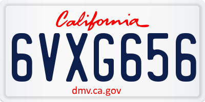 CA license plate 6VXG656