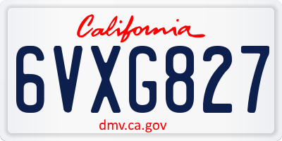 CA license plate 6VXG827