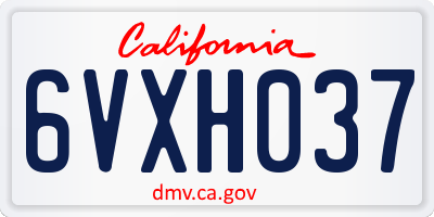 CA license plate 6VXH037