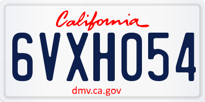 CA license plate 6VXH054