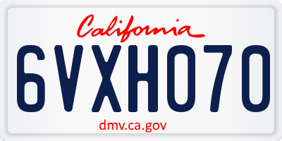 CA license plate 6VXH070