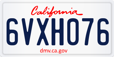 CA license plate 6VXH076