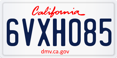 CA license plate 6VXH085