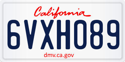 CA license plate 6VXH089