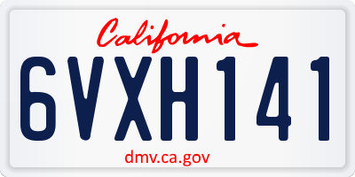 CA license plate 6VXH141