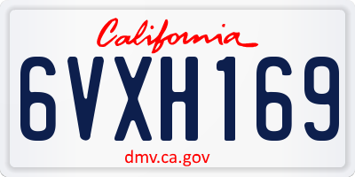 CA license plate 6VXH169