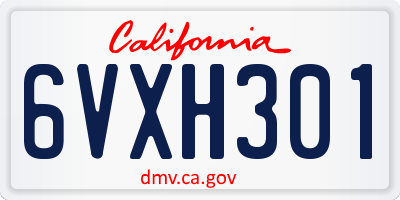 CA license plate 6VXH301