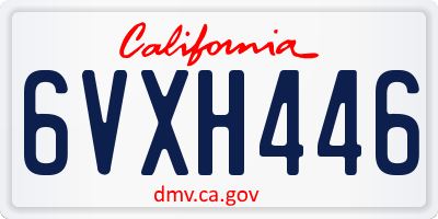 CA license plate 6VXH446