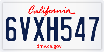 CA license plate 6VXH547