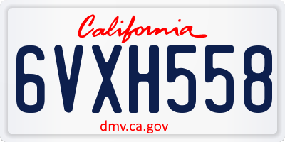 CA license plate 6VXH558