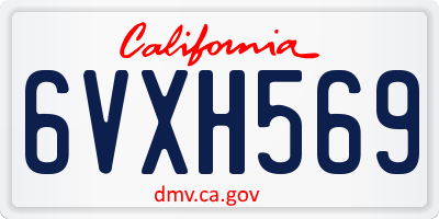 CA license plate 6VXH569
