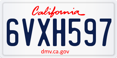 CA license plate 6VXH597