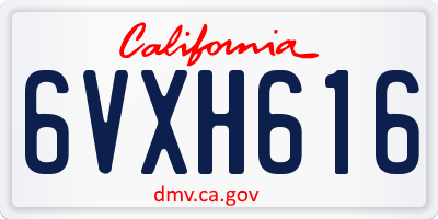 CA license plate 6VXH616