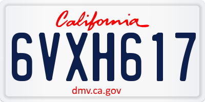 CA license plate 6VXH617