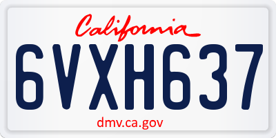 CA license plate 6VXH637