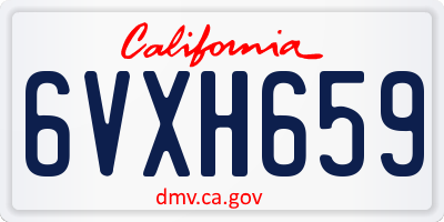CA license plate 6VXH659