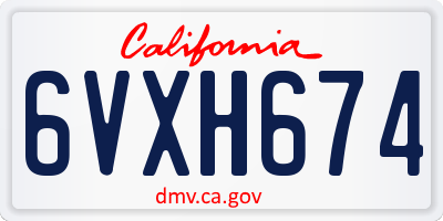 CA license plate 6VXH674