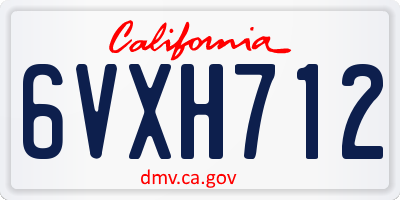 CA license plate 6VXH712