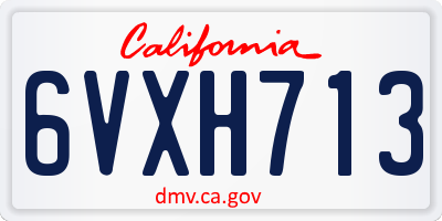 CA license plate 6VXH713