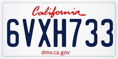 CA license plate 6VXH733