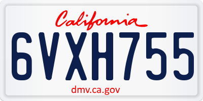 CA license plate 6VXH755