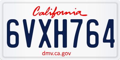 CA license plate 6VXH764
