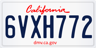 CA license plate 6VXH772