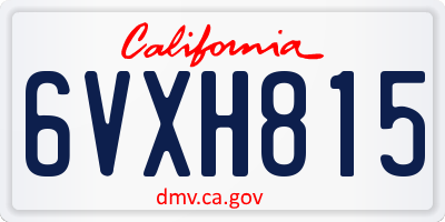 CA license plate 6VXH815