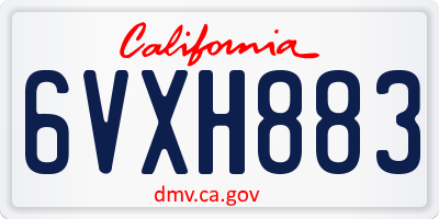 CA license plate 6VXH883