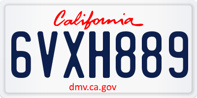 CA license plate 6VXH889